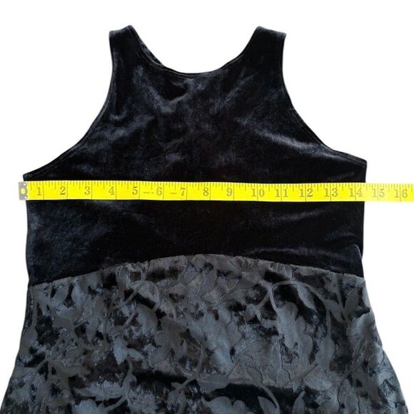 VTG Laundry Shelli Segal Black Velvet Burnout Maxi Dress Vamp Whimsigoth Sz 4P - Picture 7 of 10